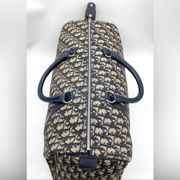 DIOR 40 Trotter Boston Duffle 15.7x9.4 Large Bag W/T Authentic Cert Unis… - Picture 7 of 17